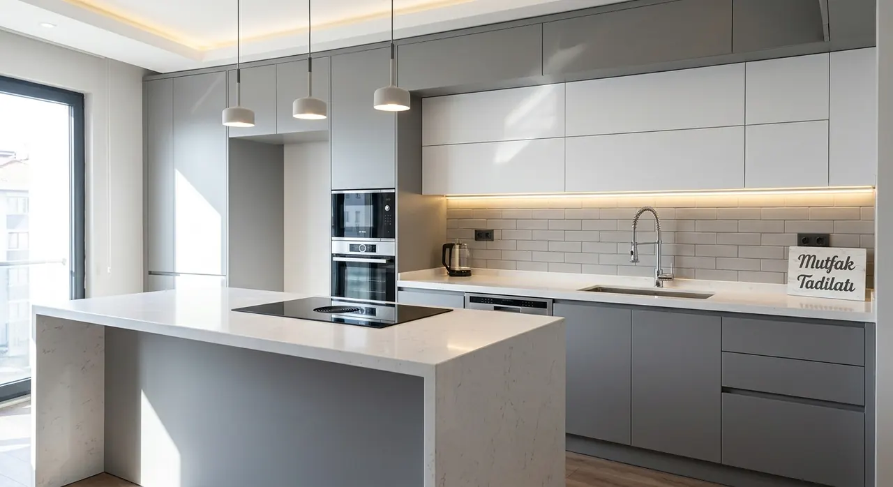 Şişli’de adalı modern mutfak tadilatı ve gizli aydınlatma